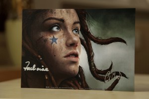 Unterschriebene Postkarte